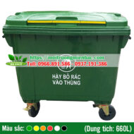 Thùng rác nhựa HDPE 660 lít bánh xe
