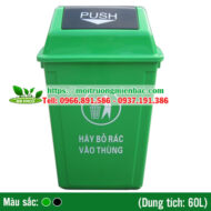 Thùng rác nhựa HDPE 60 lít cố định