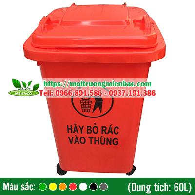 thung rac 60 lit do banh xe