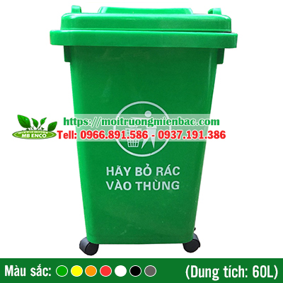 thung rac nhua 60L banh xe